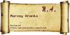 Marosy Aranka névjegykártya