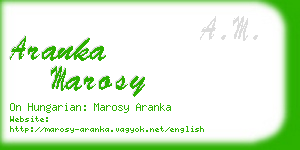 aranka marosy business card